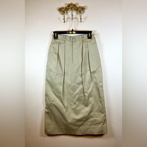 Ralph Lauren Ran Chino Vintage Preppy Midi Skirt with. Pleats.  Size 6
